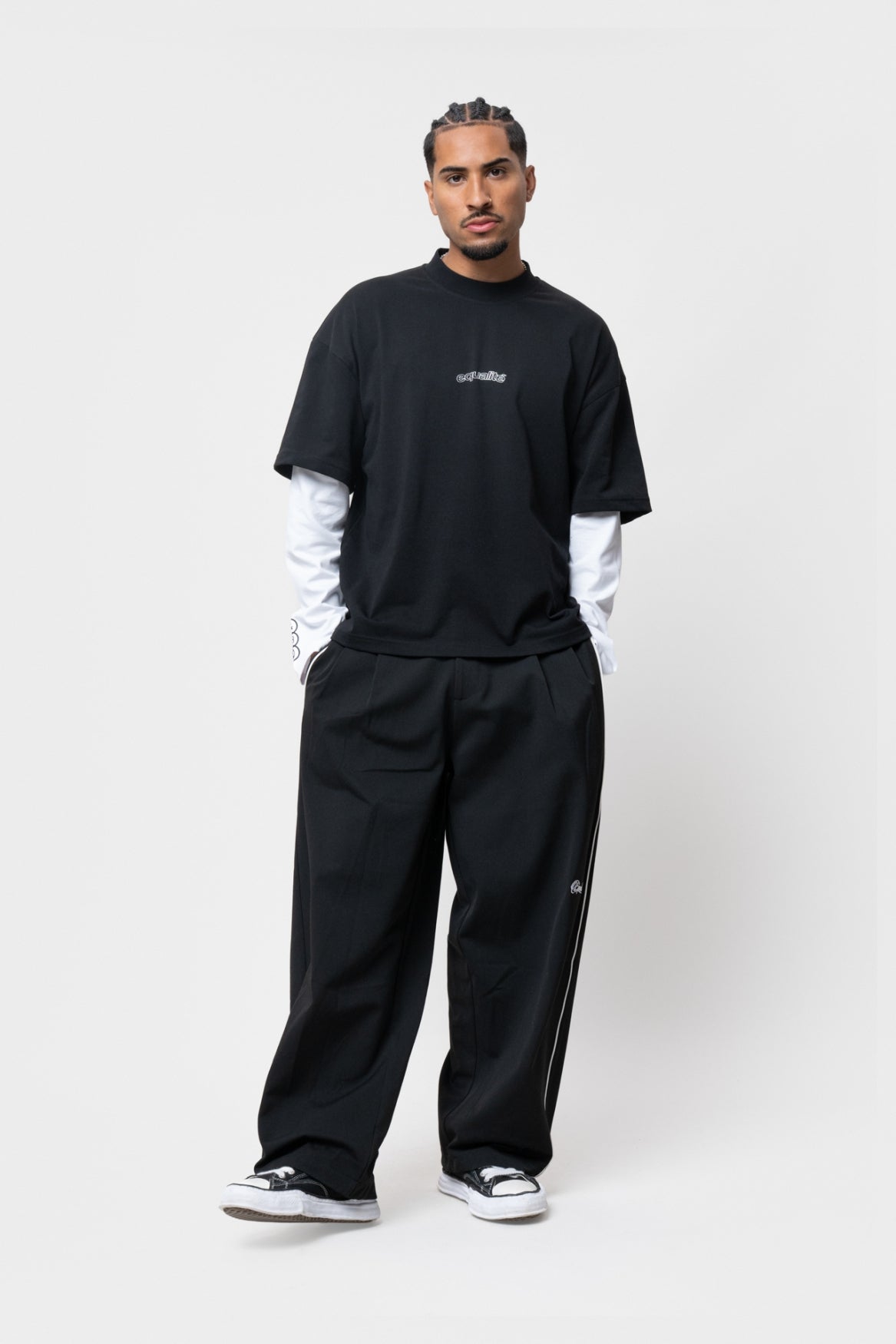 ETIENNE DOUBLE LAYER LONGSLEEVE TEE | BLACK