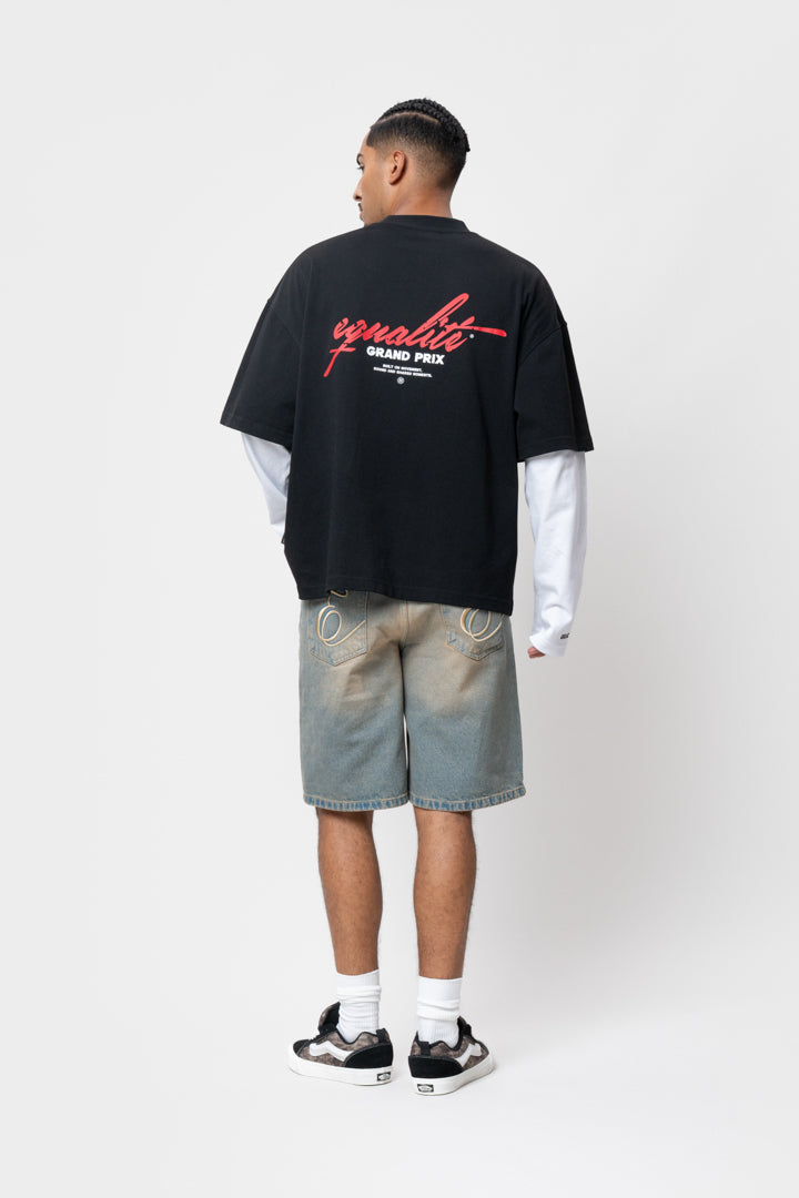 GRAND PRIX DOUBLE LAYER LONGSLEEVE TEE | BLACK