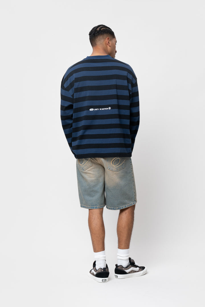 AXEL STRIPE LONGSLEEVE TEE | BLACK &NAVY