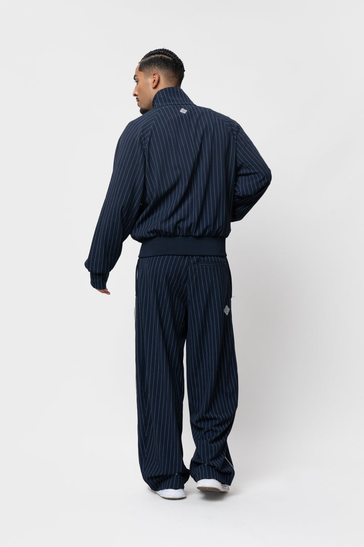 LUCIEN TRACK JACKET | NAVY PIN STRIPE