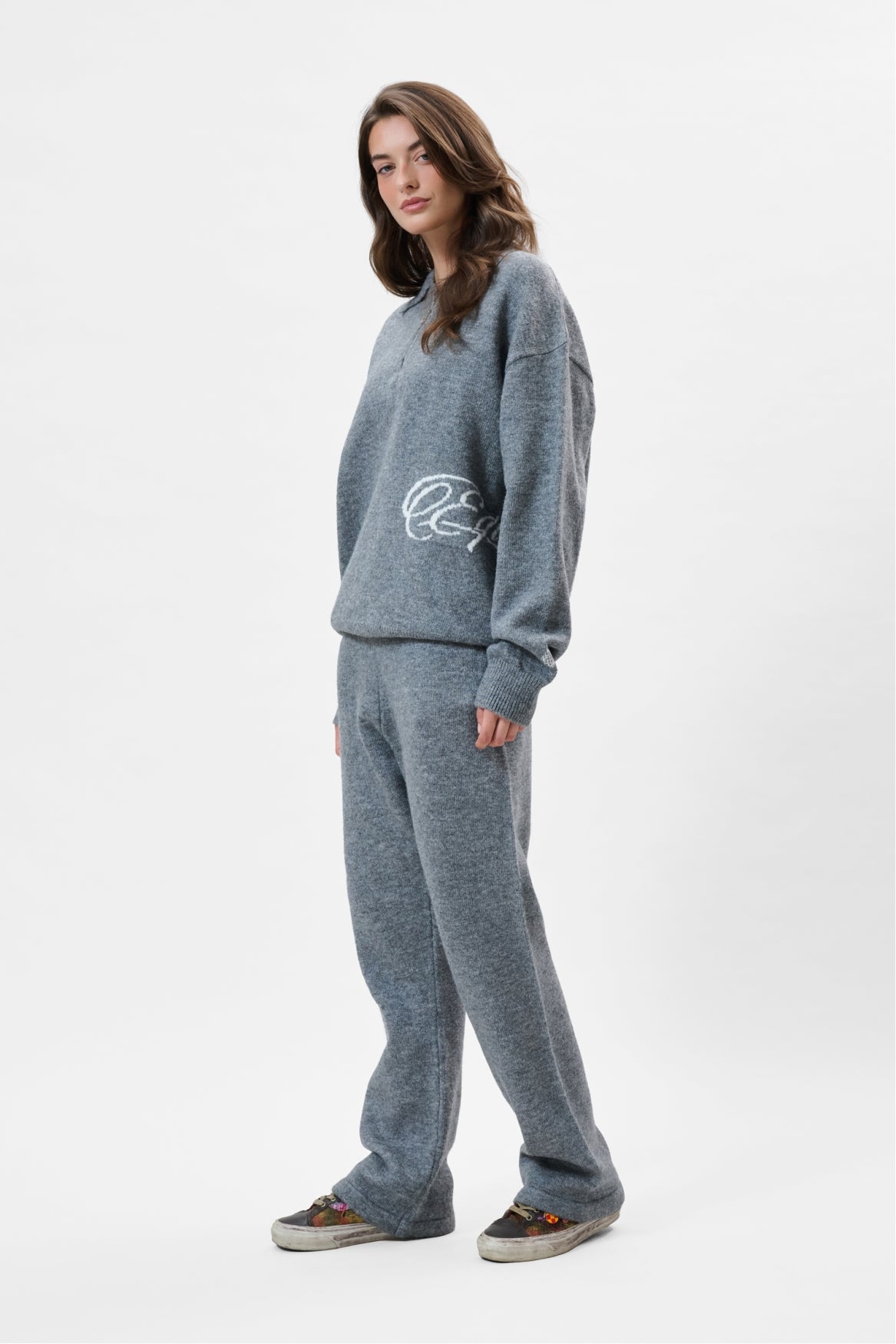 FLUFFY KNIT PANTS | GREY