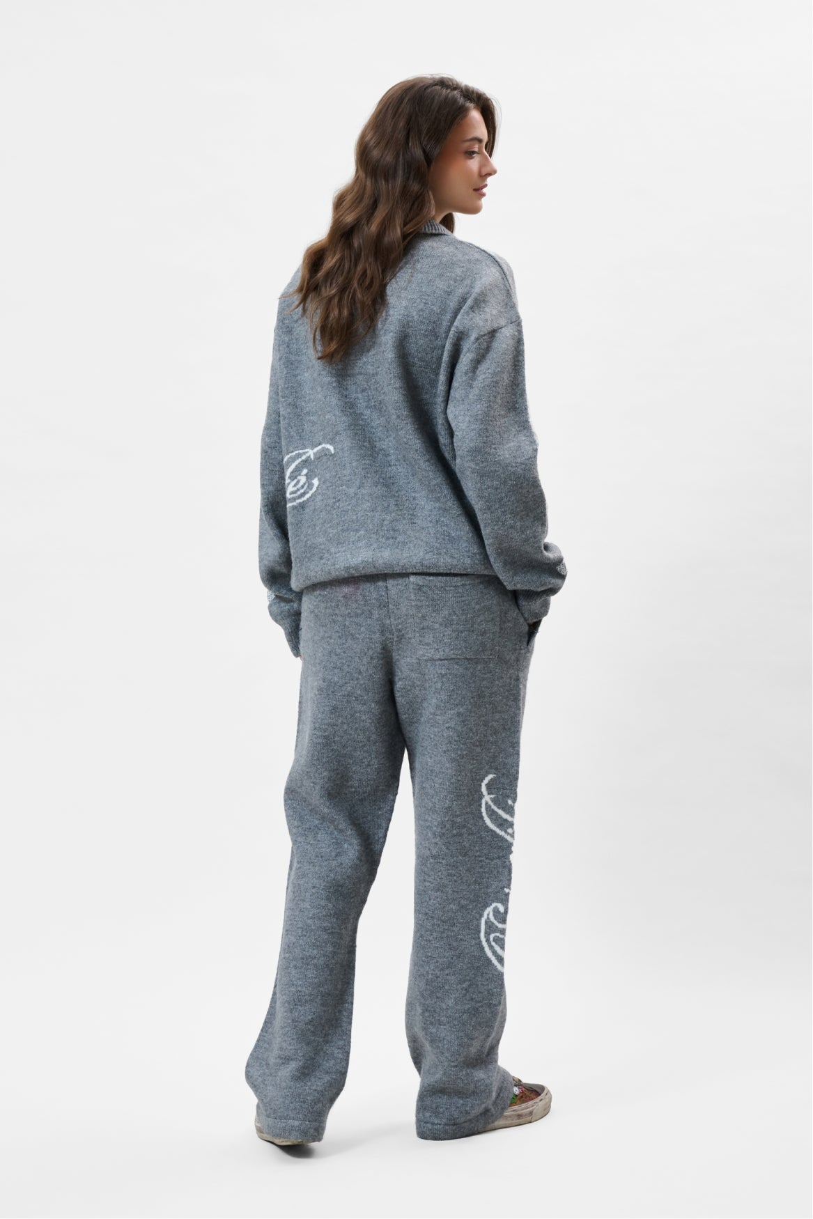 FLUFFY KNIT QUARTER ZIP POLO | GREY