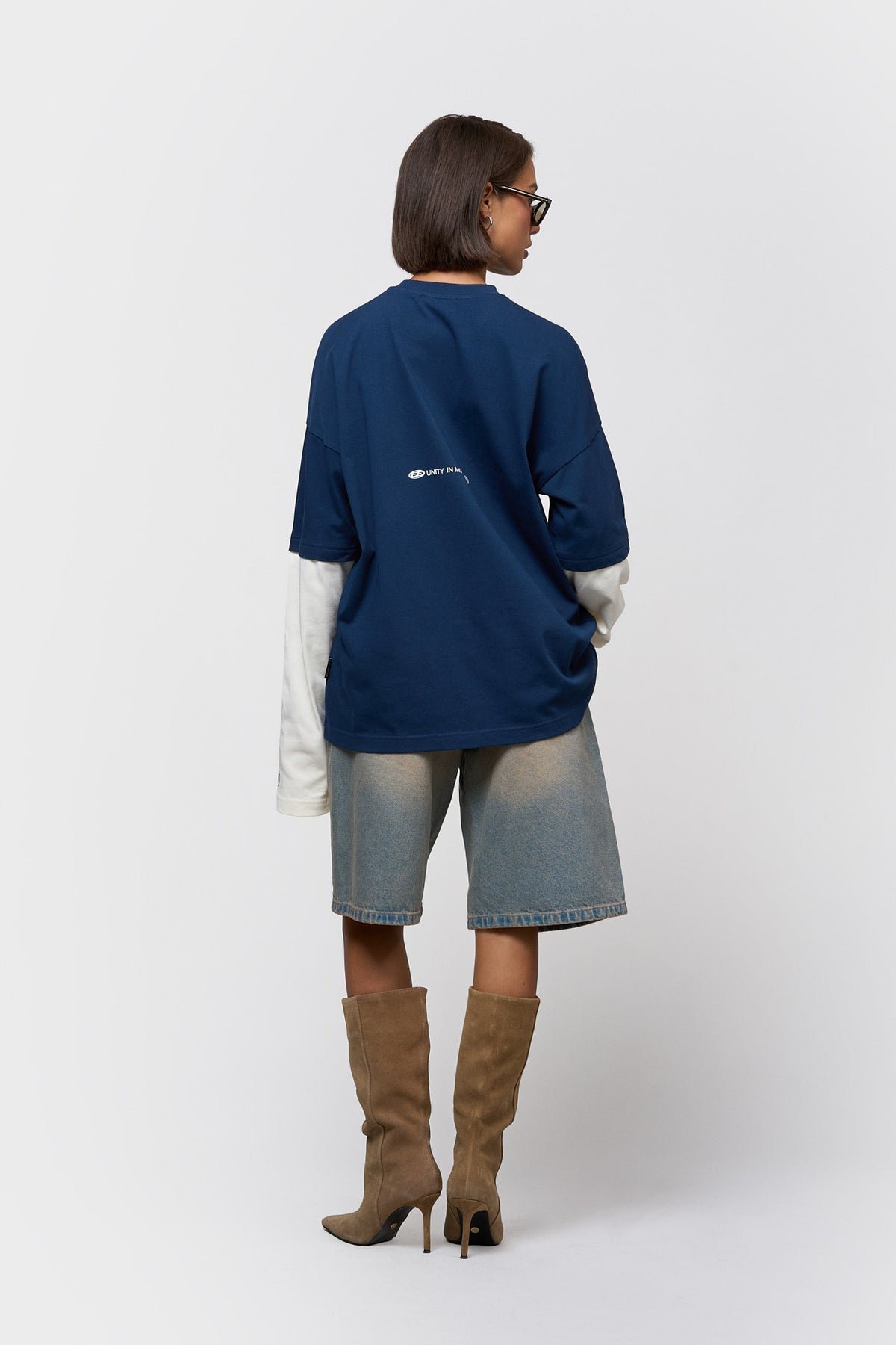 CELESTE DOUBLE LAYER LONGSLEEVE TEE | NAVY