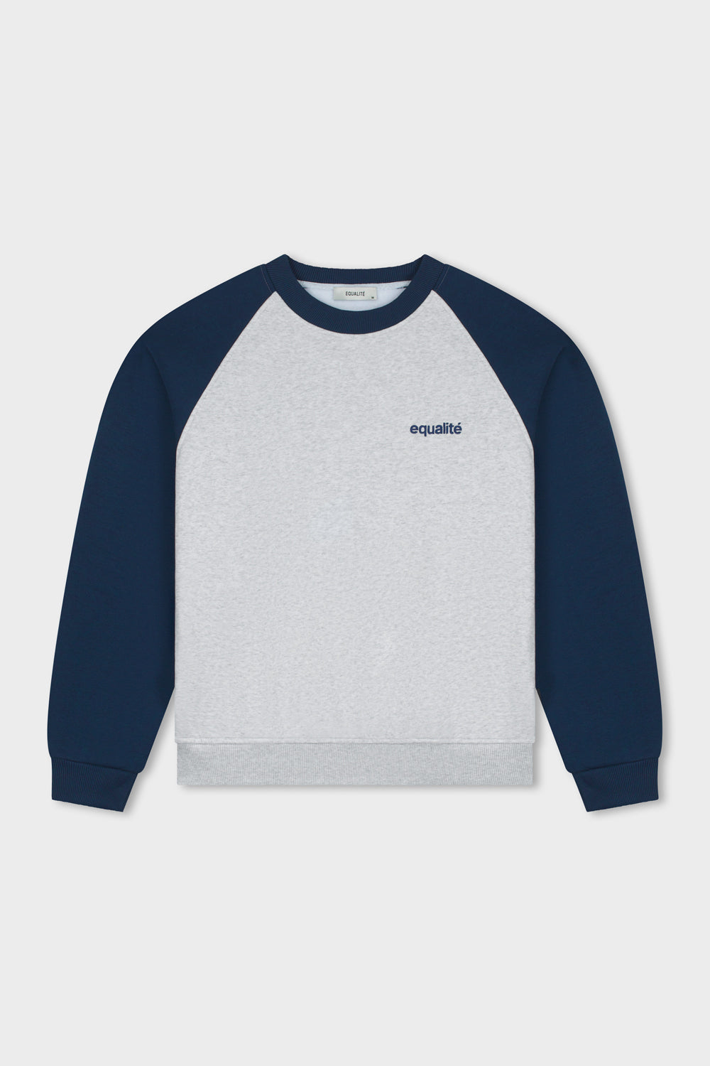 ESSENTIAL RAGLAN OVERSIZED SWEATER | MELANGE GREY & NAVY