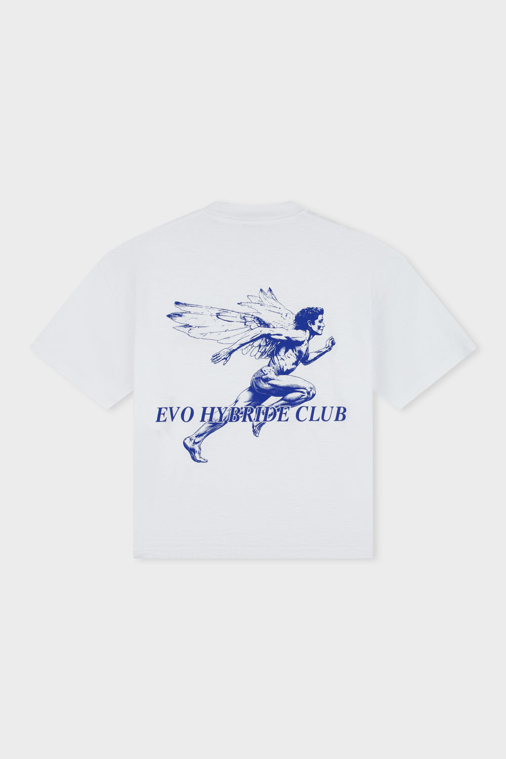HYBRIDE BOXY TEE | WHITE & BLUE