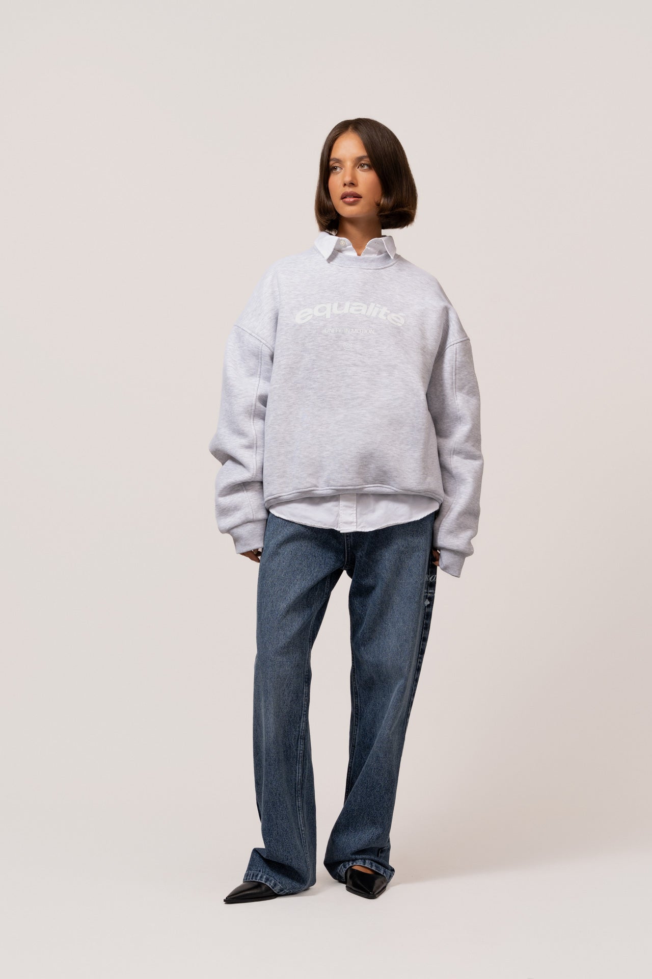 Celeste Oversized Sweater | Melange grey