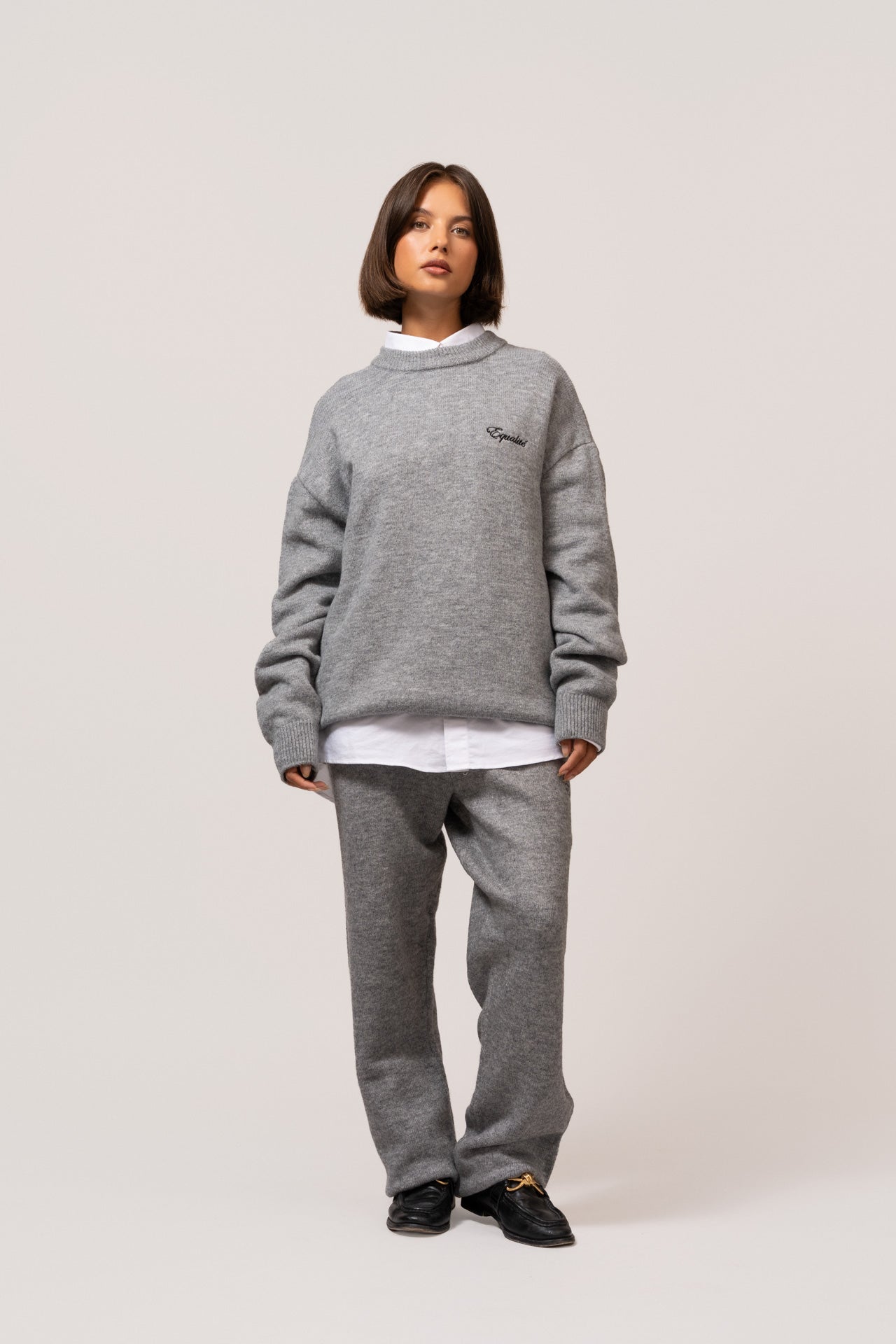 FLUFFY KNIT SWEATER | GREY