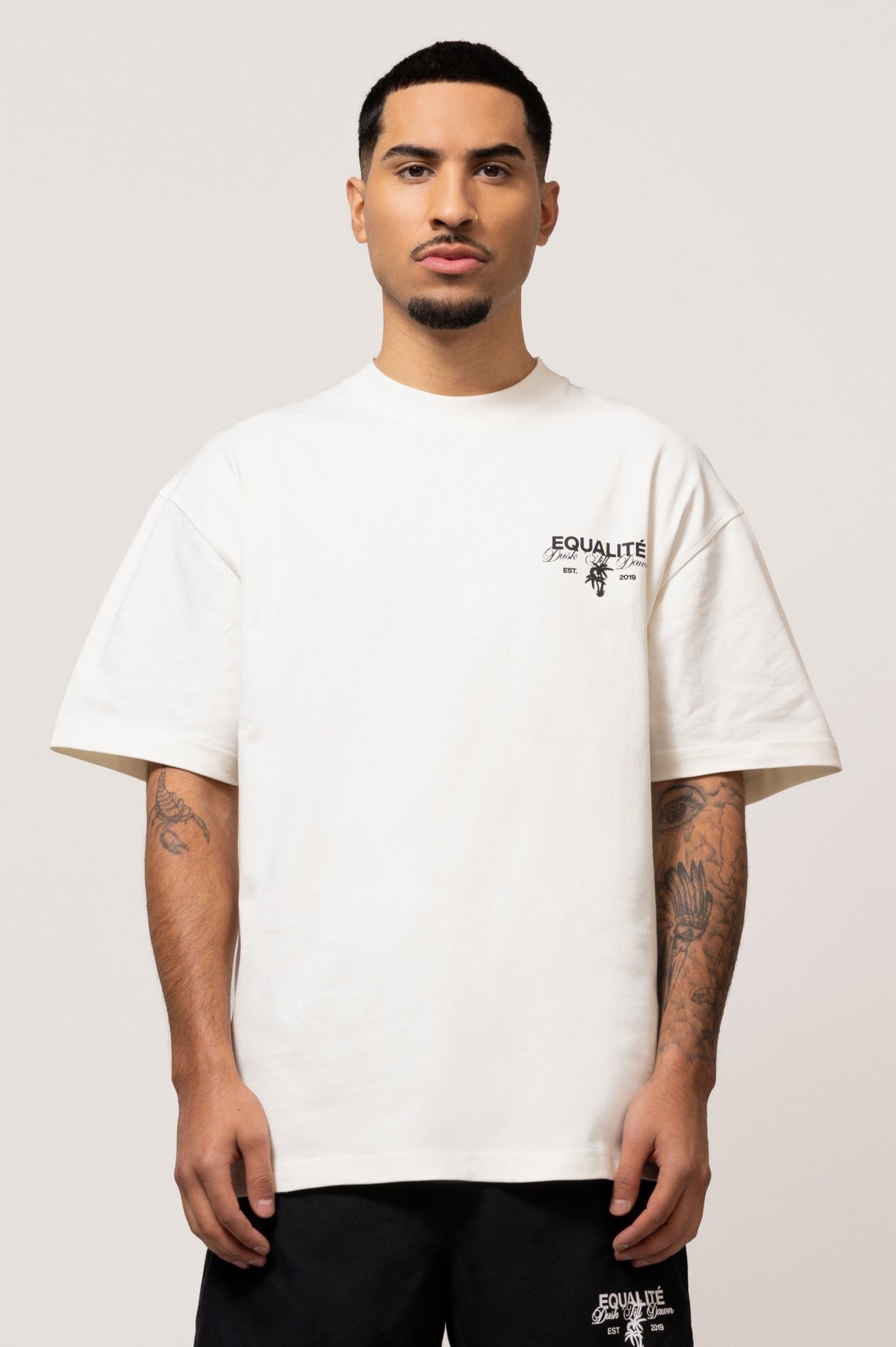 Levana Oversized Tee | Black & Off-White