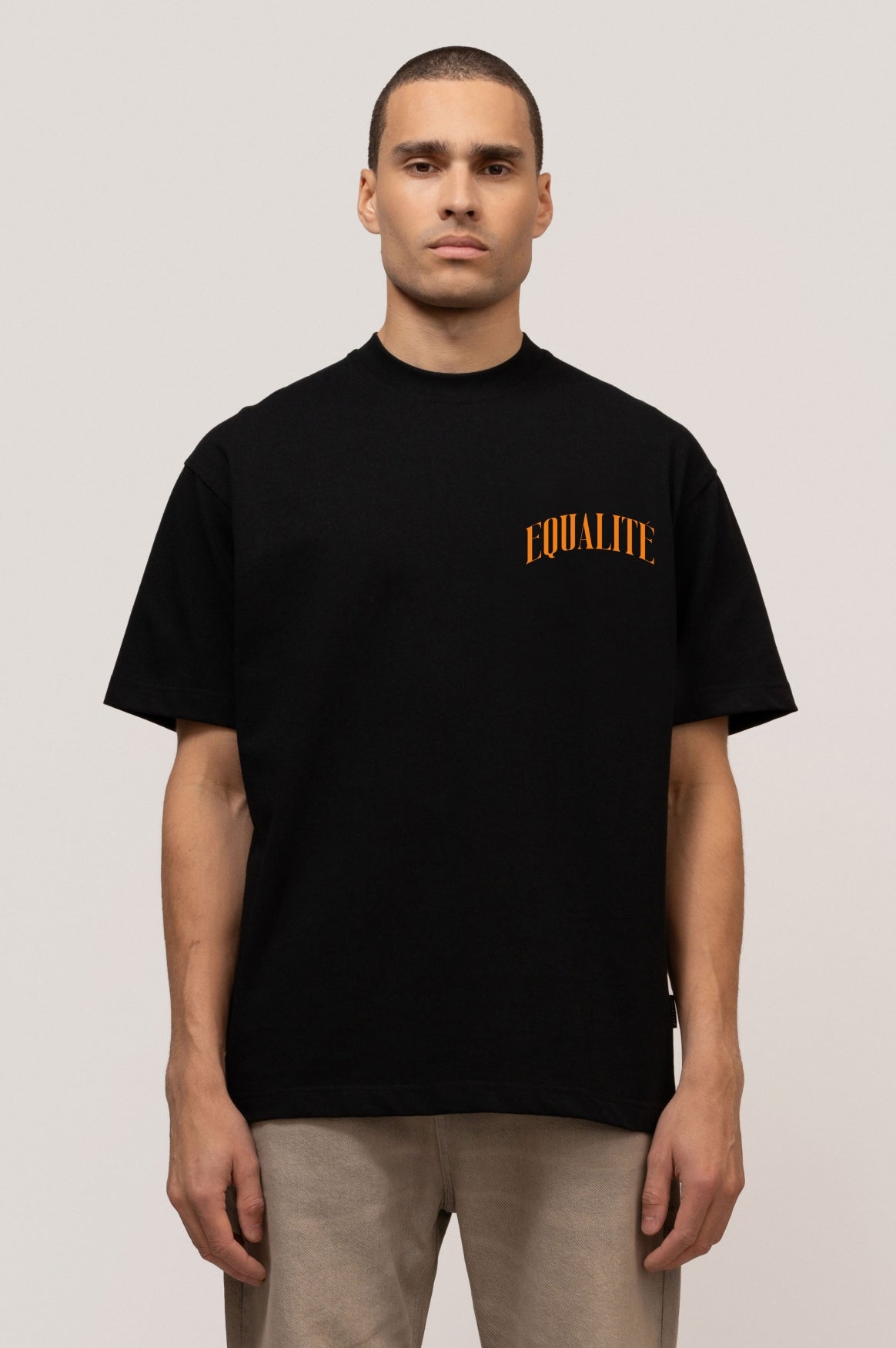 Oliver Oversized Tee | Black & Orange