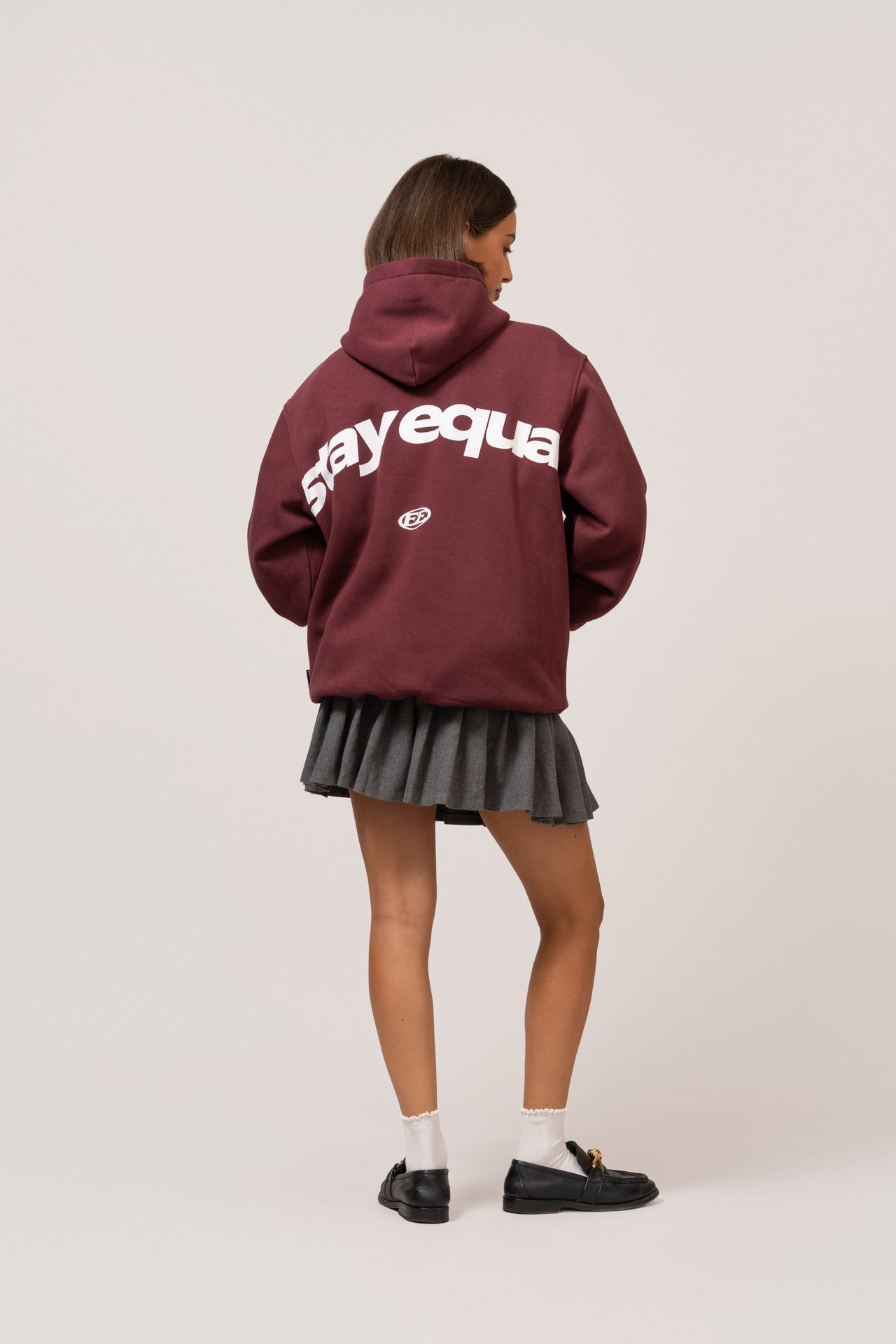 STAY EQUAL OVERSIZED HOODIE | BURGUNDY