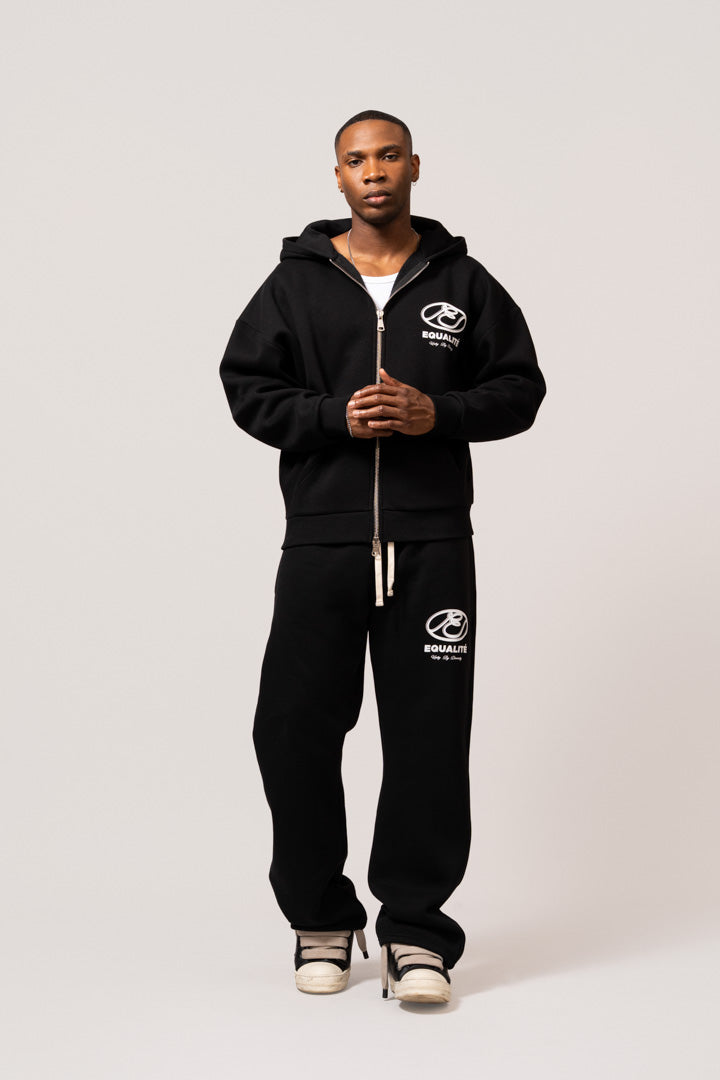 Arid Oversized Full Zip Hoodie | Black