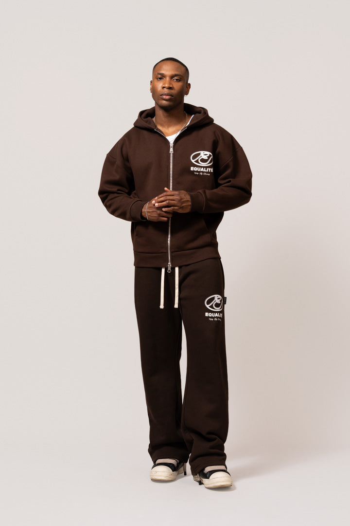Arid Oversized Full Zip Hoodie | Brown