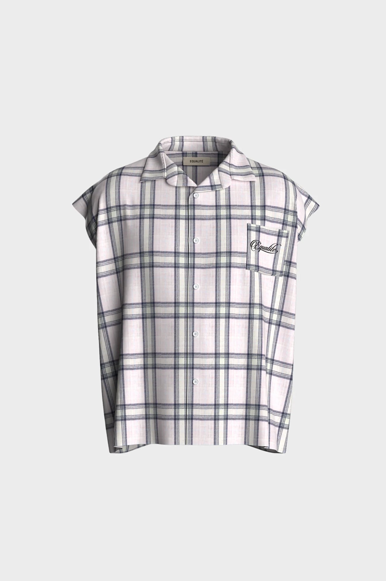 FLANNEL TANK SHIRT | PINK & NAVY