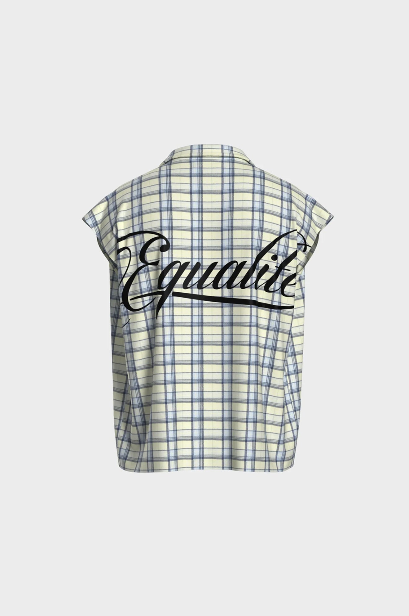 FLANNEL TANK SHIRT | SOFT YELLOW & LIGHT BLUE
