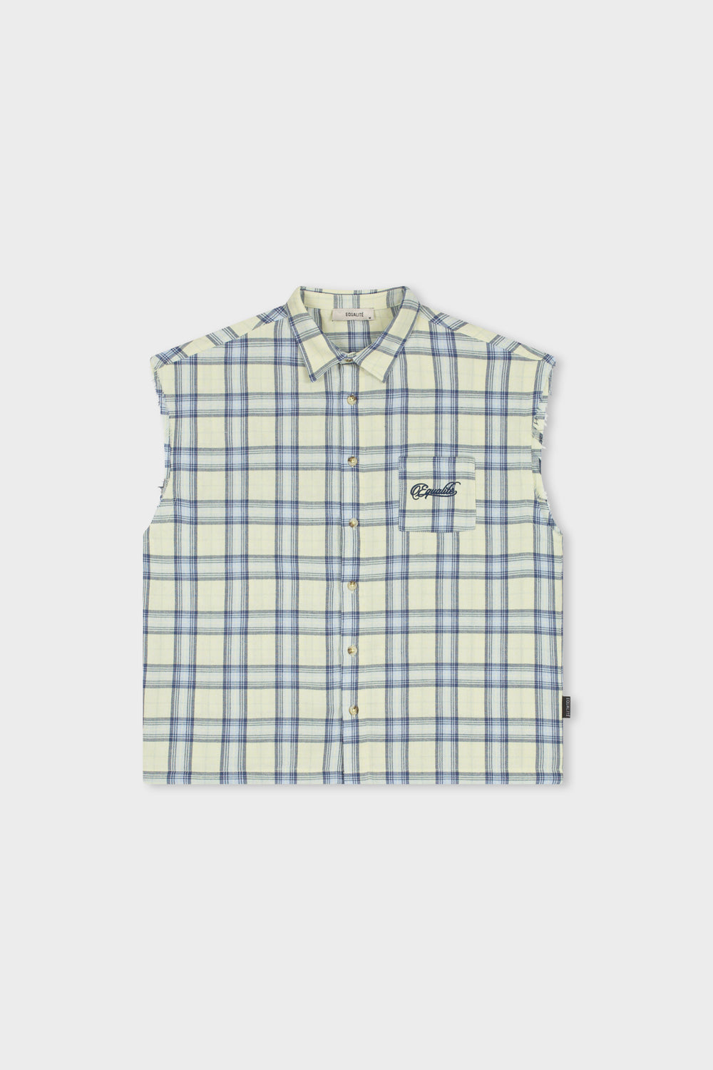 FLANNEL TANK SHIRT | SOFT YELLOW & LIGHT BLUE