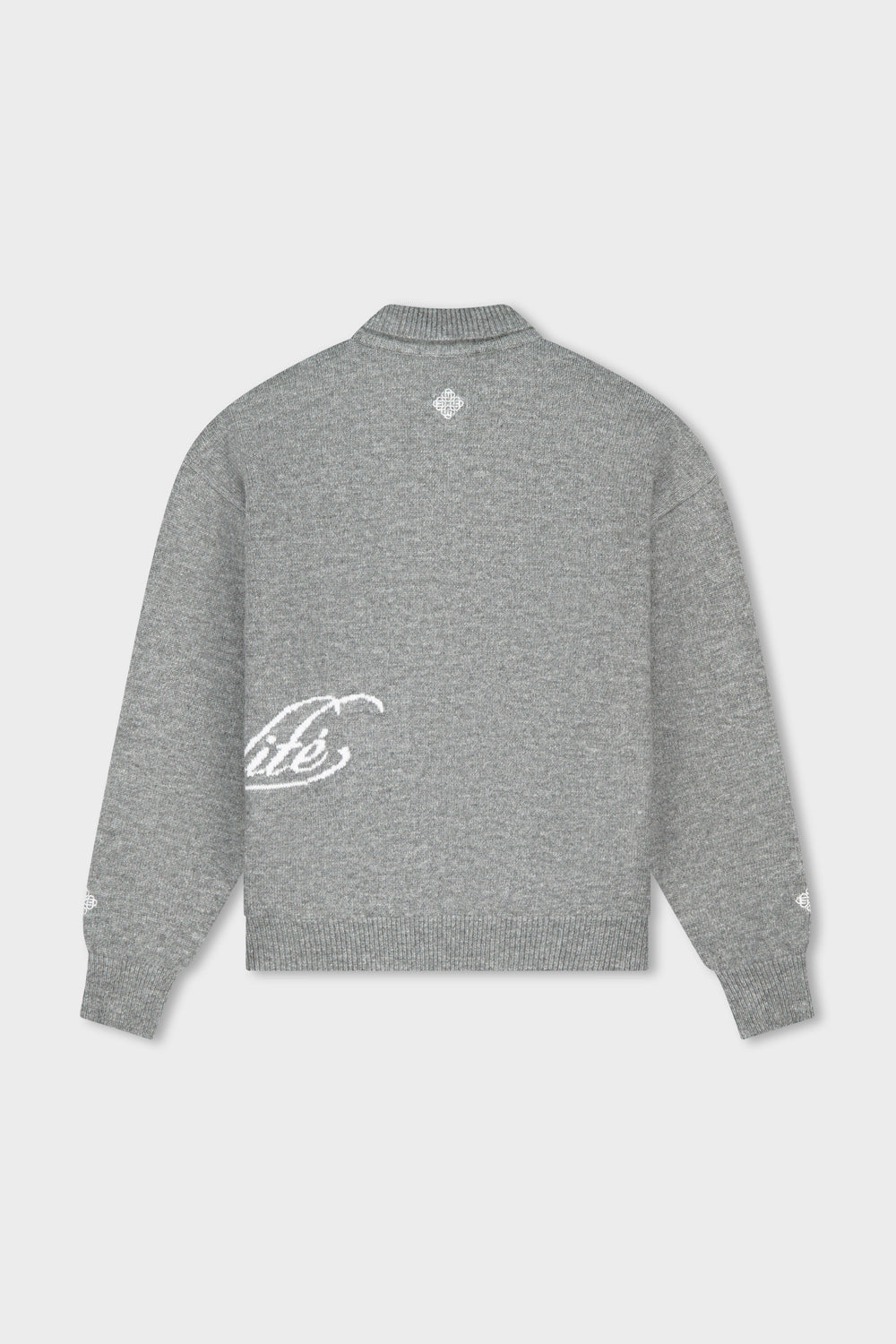 FLUFFY KNIT QUARTER ZIP POLO | GREY