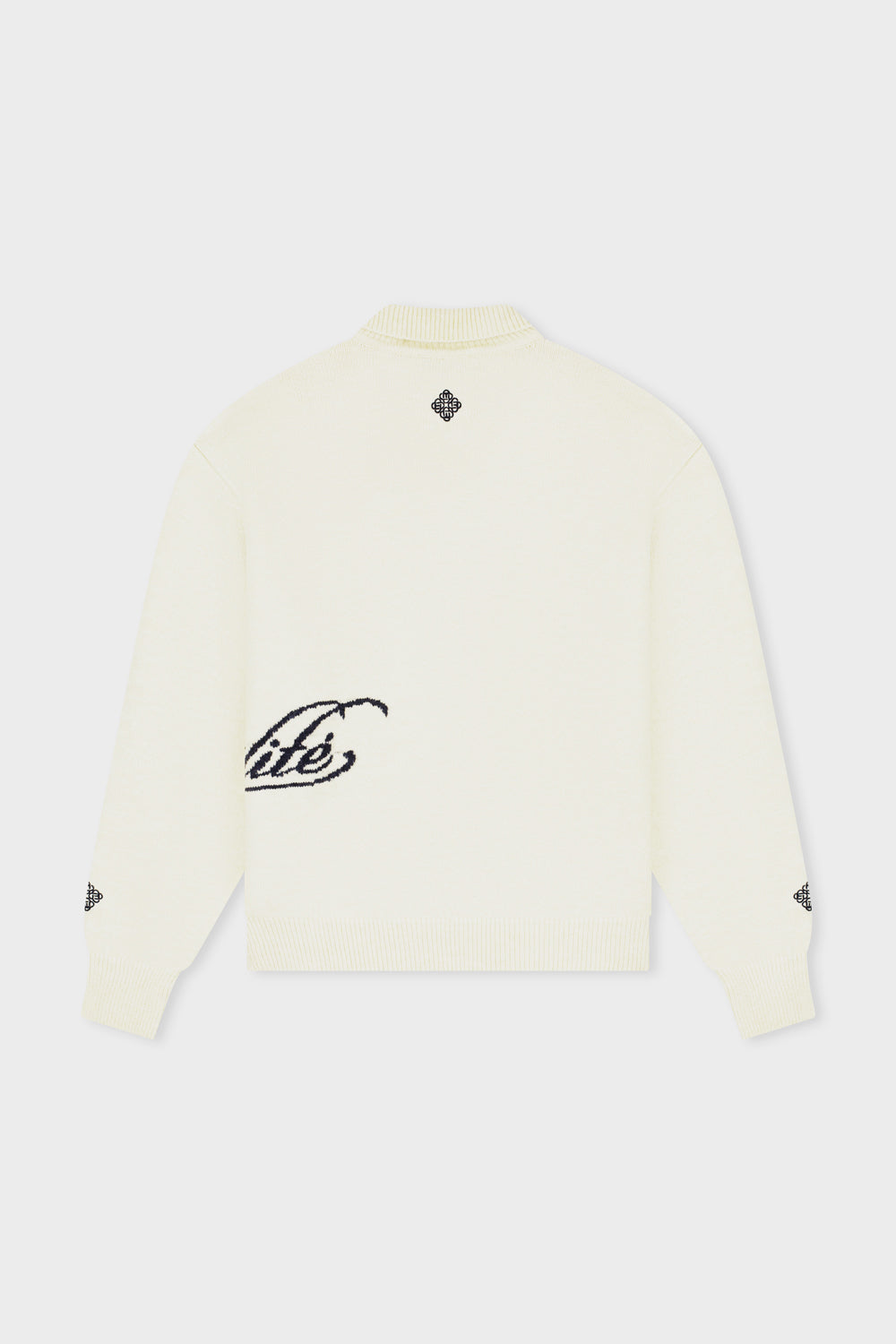 FLUFFY KNIT QUARTER ZIP POLO | OFF-WHITE