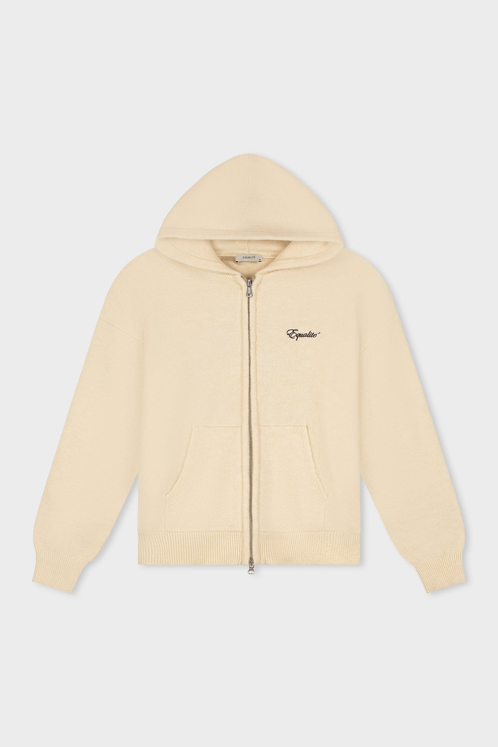 Fluffy Knit Full Zip Hoodie | Off-white