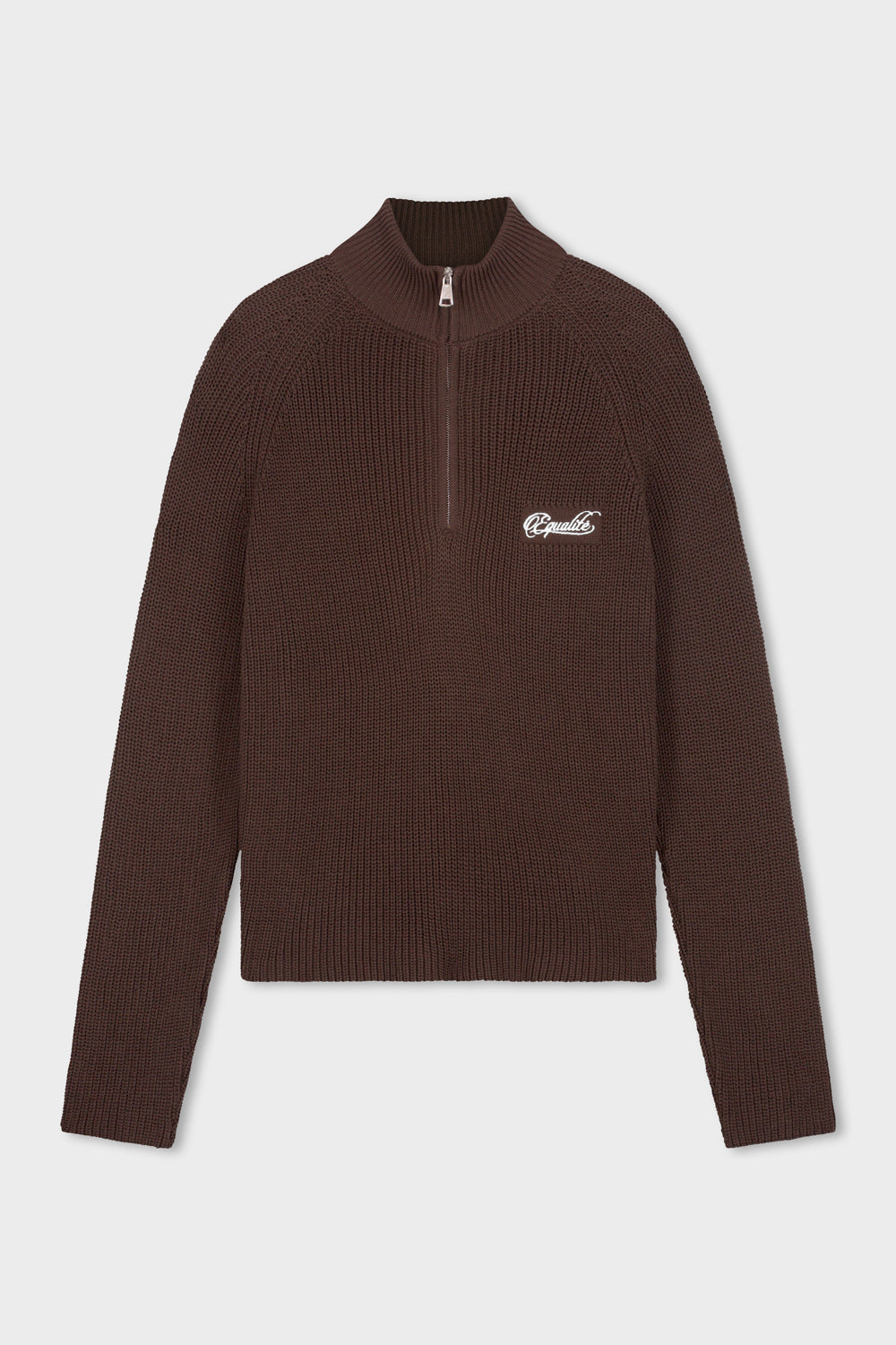 FUNNEL KNIT SWEATER | BROWN