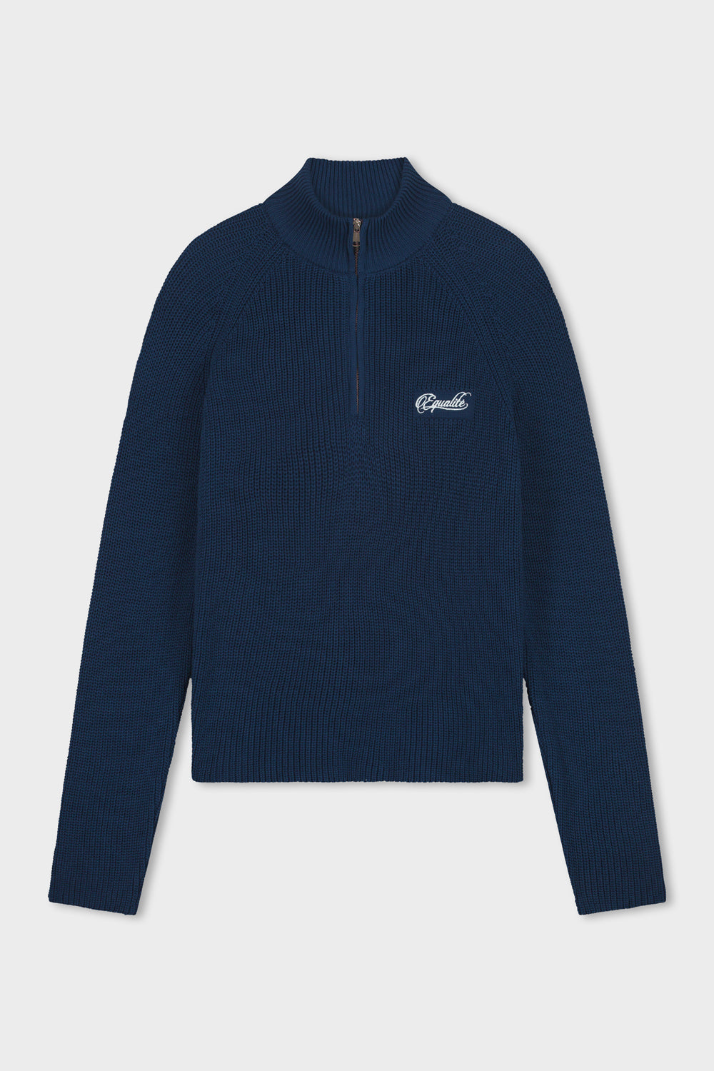 FUNNEL KNIT SWEATER | NAVY