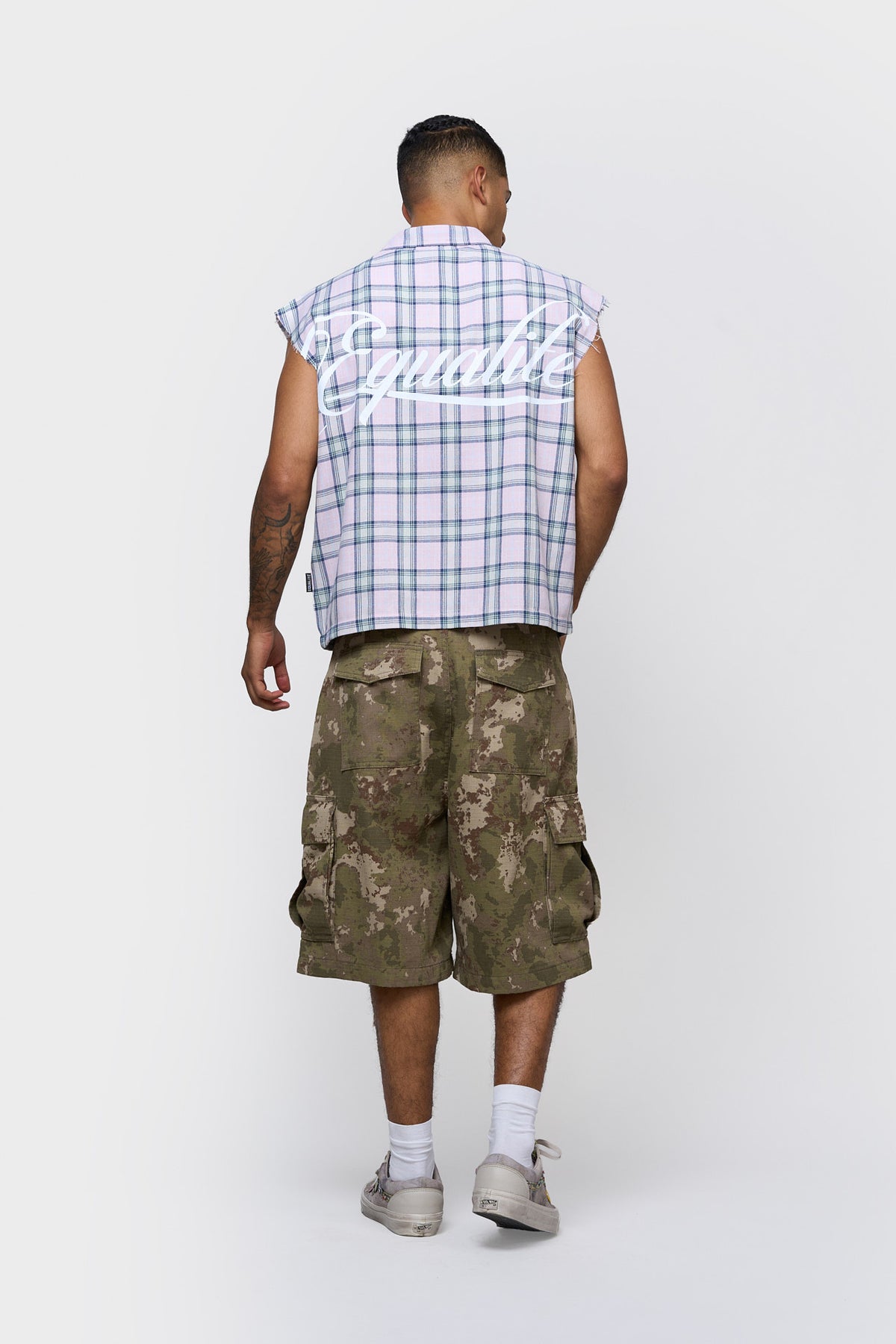 FLANNEL TANK SHIRT | PINK & NAVY