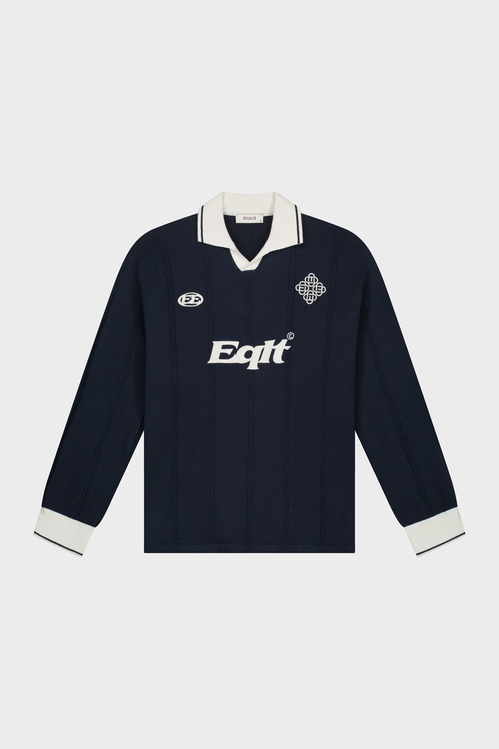 KNIT JERSEY LONGSLEEVE POLO | NAVY