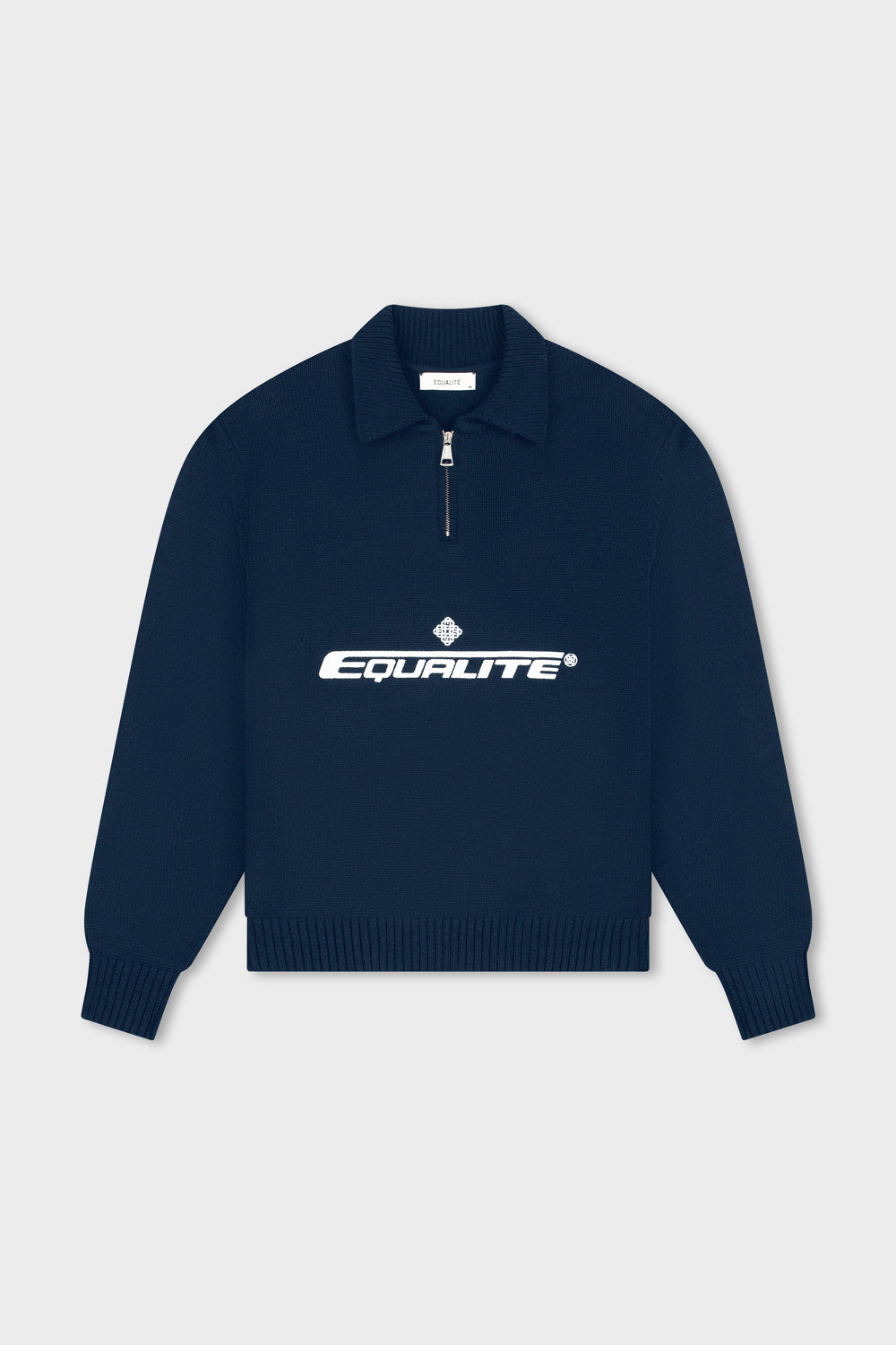 KNIT POLO QUARTER ZIP SWEATER | NAVY