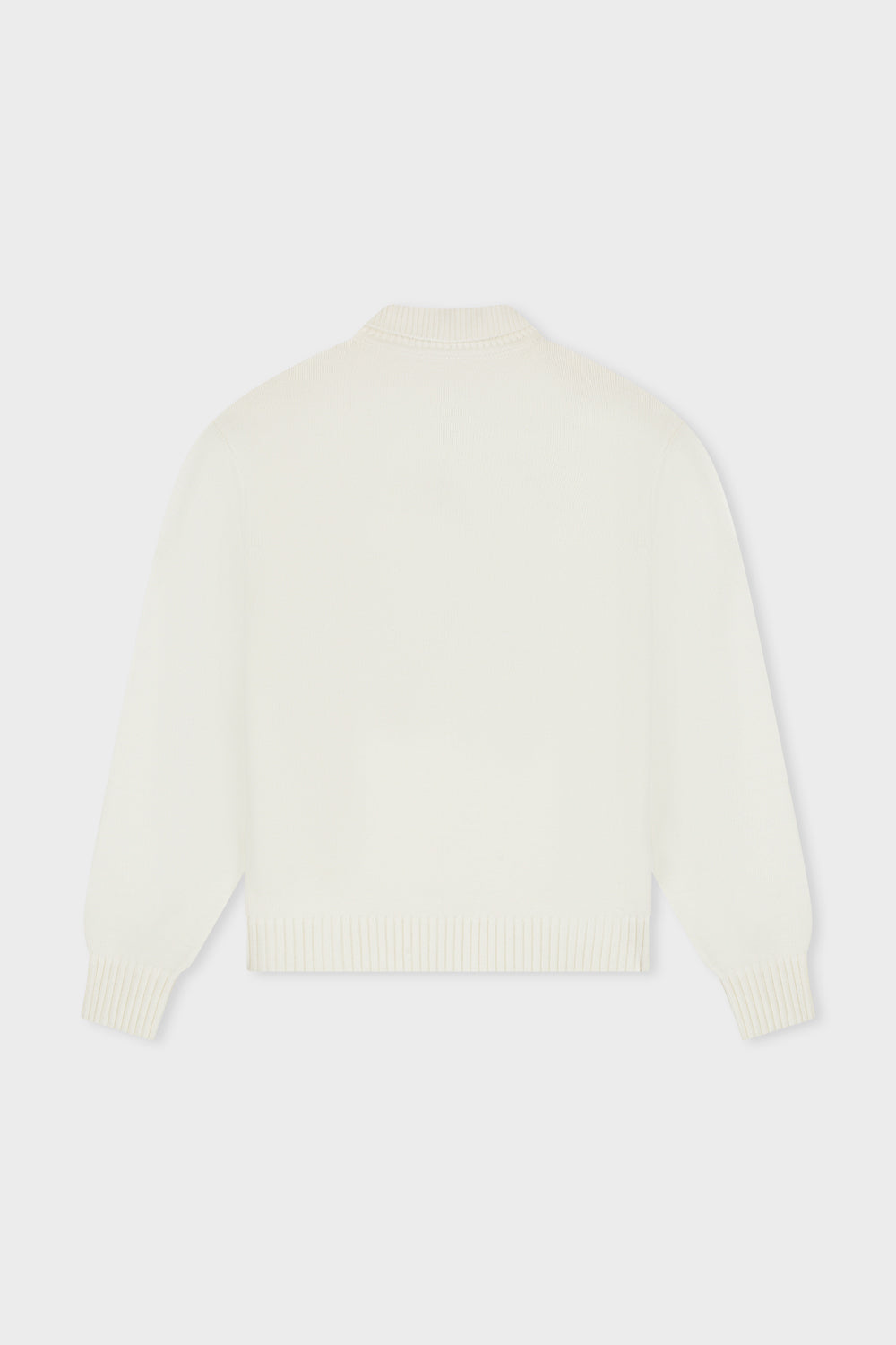 KNIT POLO QUARTER ZIP SWEATER | OFF-WHITE