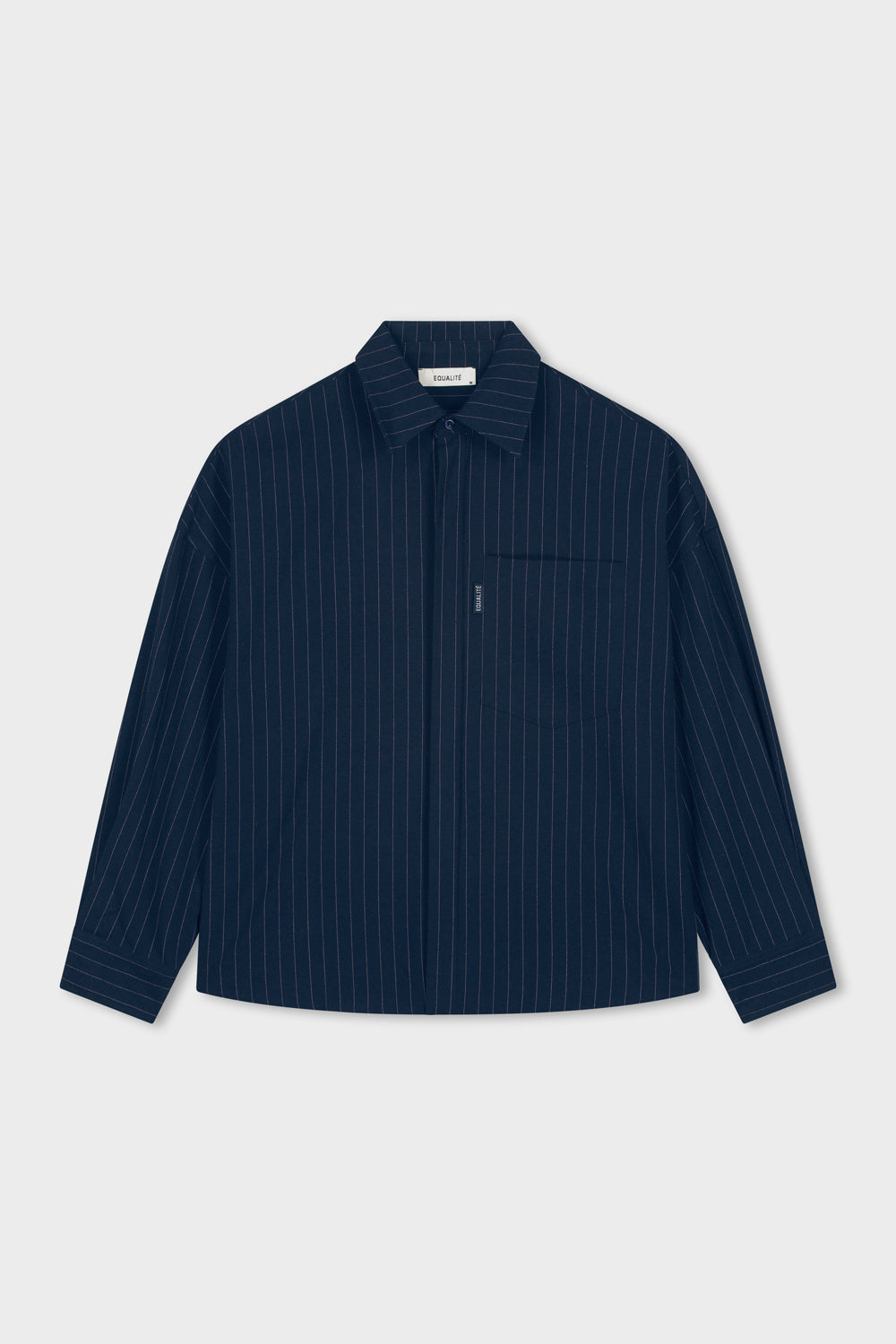 PINSTRIPE OVERSIZED SHIRT | DARK NAVY