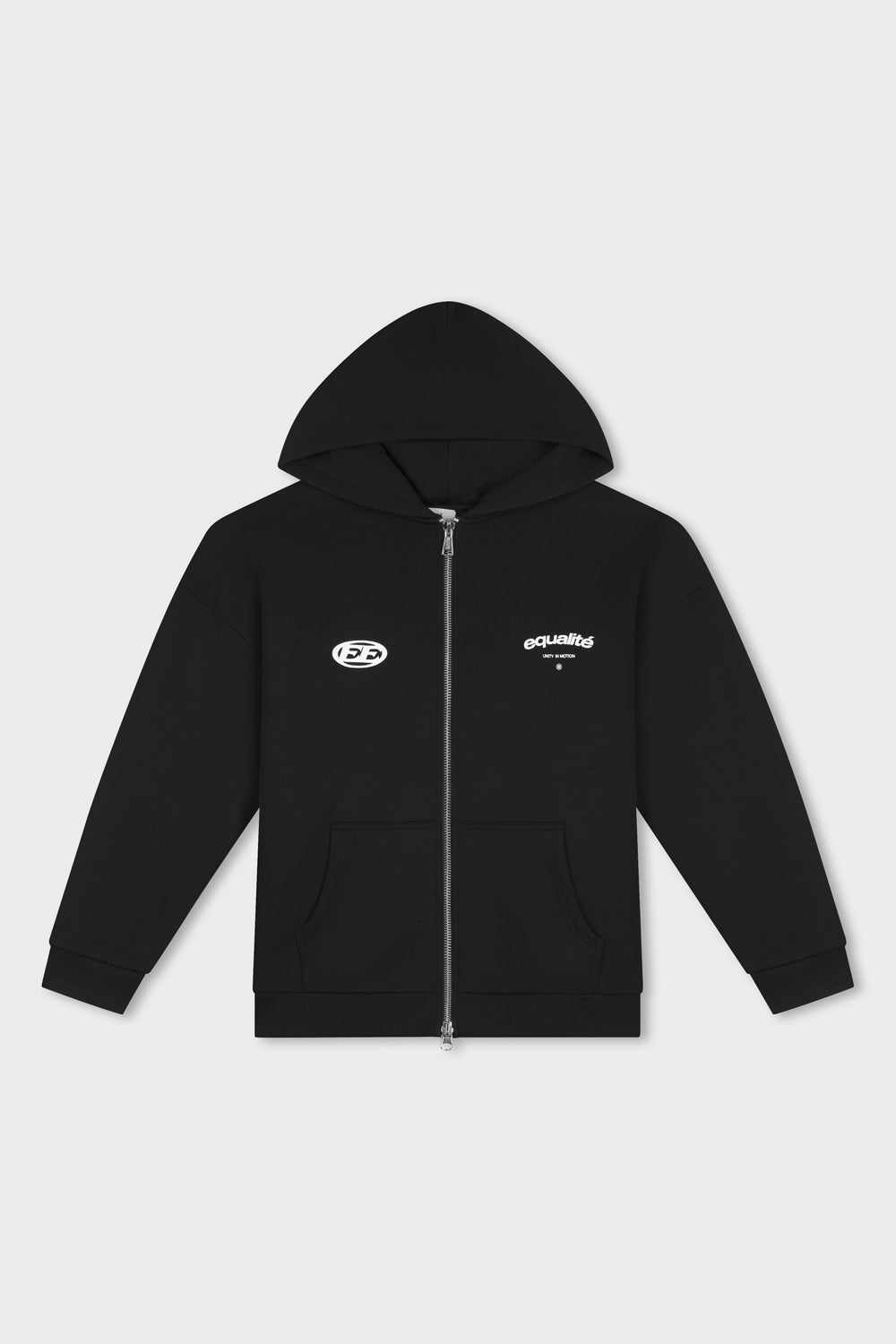 STAY EQUAL OVERSIZED FULL ZIP HOODIE | BLACK