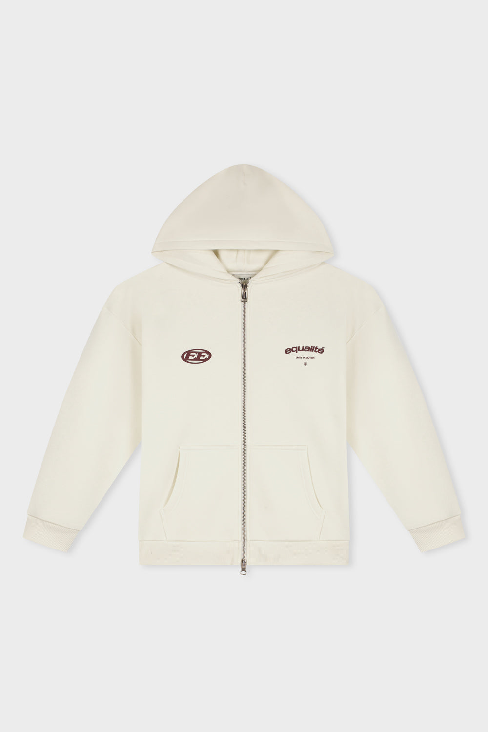 STAY EQUAL OVERSIZED FULL ZIP HOODIE | OFF-WHITE