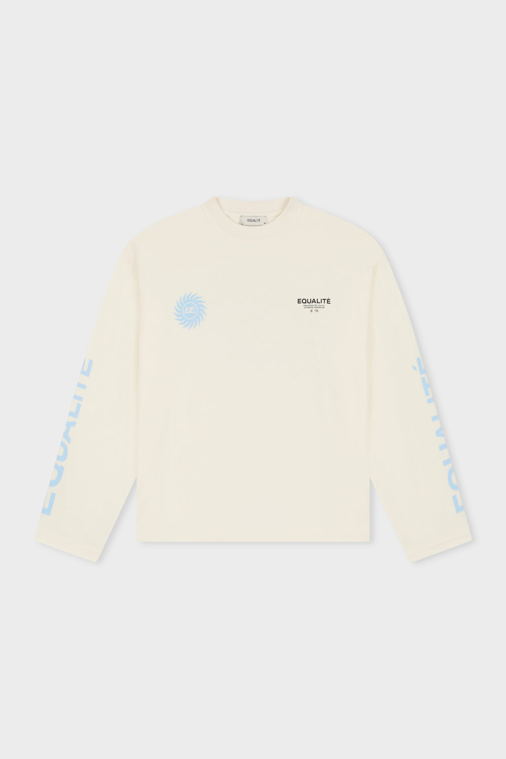 SUNNY LONGSLEEVE TEE | OFF-WHITE & LIGHT BLUE