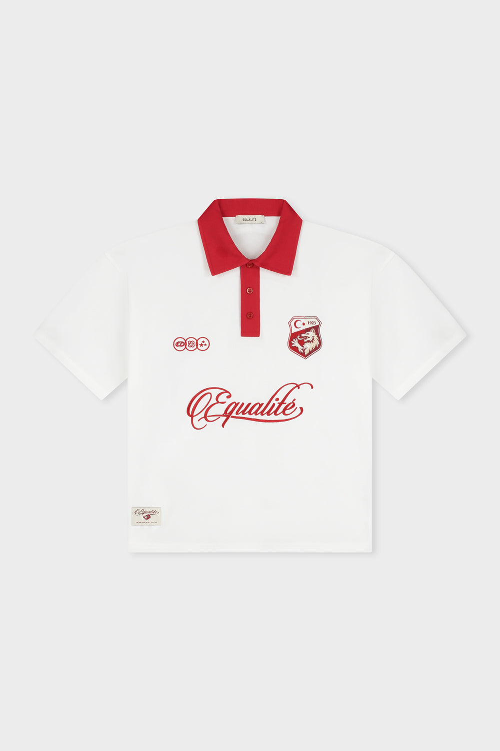 TURKEY OVERSIZED JERSEY POLO | OFF-WHITE & RED