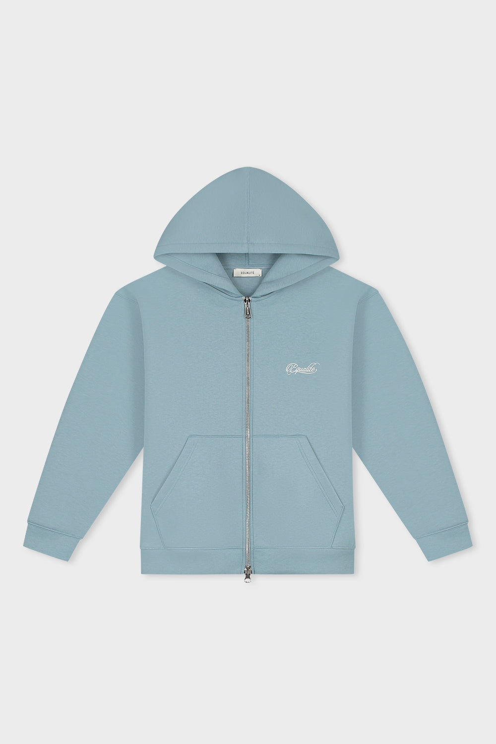 YUKI OVERSIZED SCUBA FULL ZIP HOODIE | WASHED LIGHT BLUE